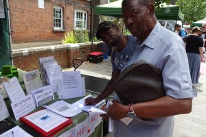 Plane Hell Action stand in Camberwell and Petition Signing